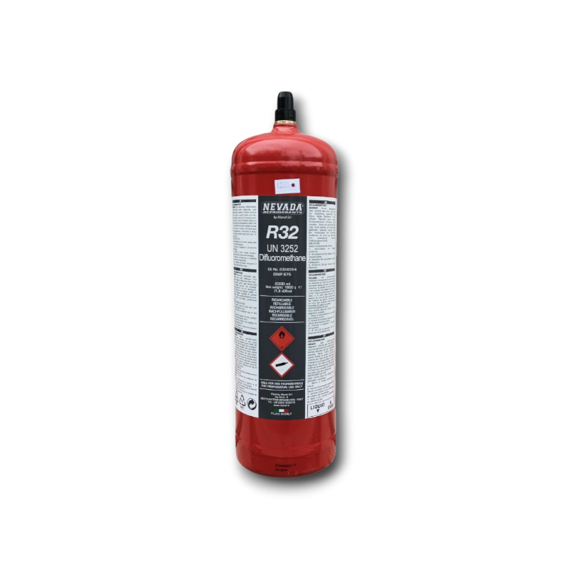 Kältemittelgas R32 in einer 1,8-kg-Flasche mit 1/2-Zoll-ACME-Linksventil