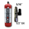 Gas refrigerante R32 ricarica in bombola da 1.8 Kg valvola 1/2" acme sx con rubinetto 5/16"
