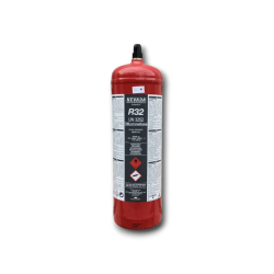 Gas refrigerante R32 ricarica in bombola da 1.8 Kg valvola 1/2" acme sx con rubinetto 5/16"