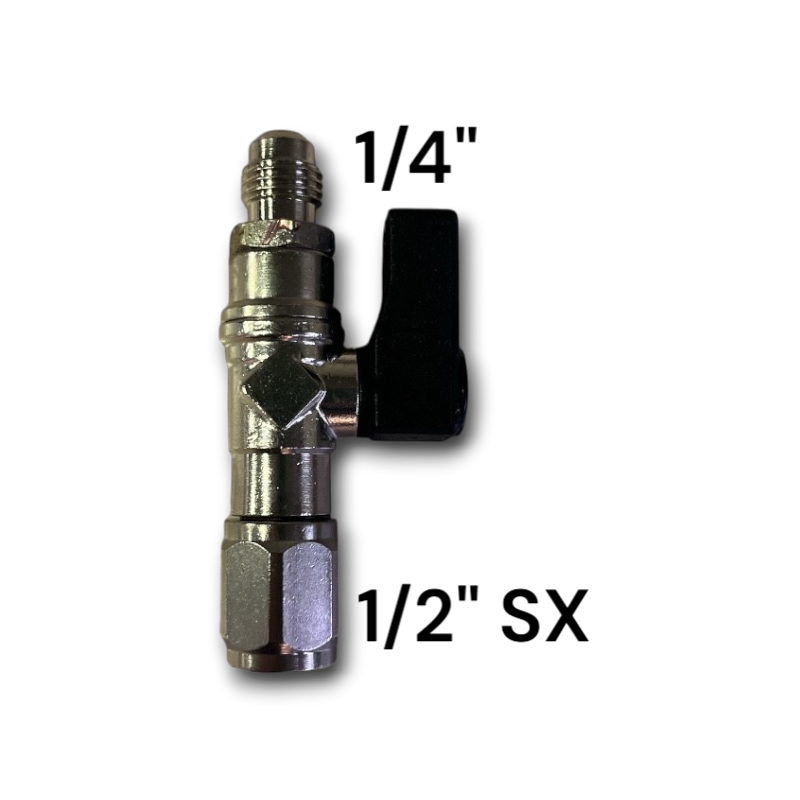 Ball valve 1/2″SX x 1/4″ for 1 – 2 kg cylinders